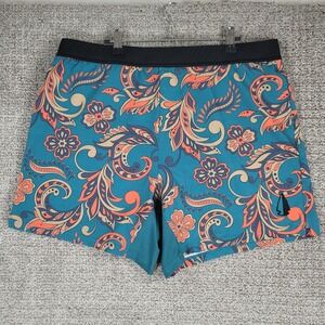 Tachuntfish 3X Large Floral Paisley Gym Workout Aqua Blue Mens Shorts